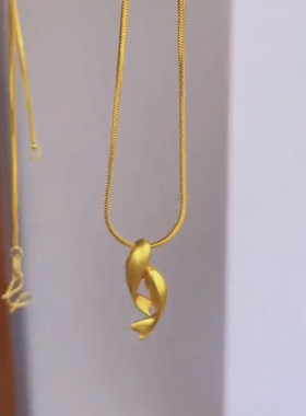 双鱼共舞海豚金色锁骨链项链女