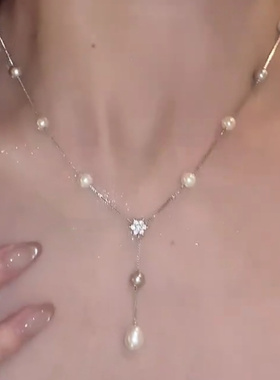 轻奢风日韩满天星珠珠水滴锁骨链项链女气质温柔少女感时尚配饰潮