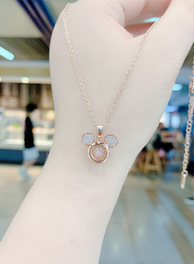 灵动款米奇头项链女不掉色钛钢