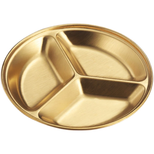 Круглый блюдо из нержавеющей стали, маленькое блюдо, золотая приправа соевая тарелка соус -тарелка, блюдо с закусочными, блюдо, сплит