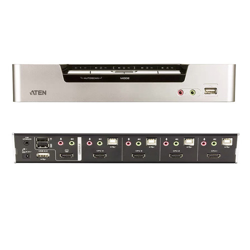 ATEN宏正CS1794 HDMI USB 2.0多电脑KVM切换器4进1出带音频高清视频分辨率支持宽屏显示器扫描仪打印机共享器 - 图0