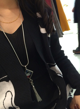 高档时尚百搭新款流苏女毛衣链