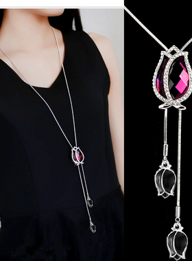 韩国郁金香秋冬毛衣链花朵挂件