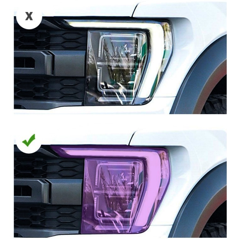 适用福特F150猛禽游骑侠Ranger熏黑大灯膜光控变色车灯贴膜改装饰 - 图1