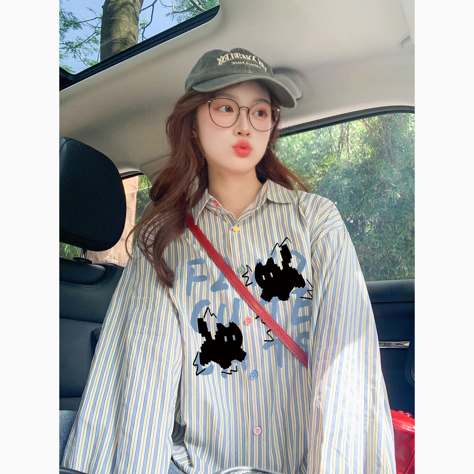 2025新款薄款复古长袖衬衫女早秋宽松慵懒风潮牌防晒情侣衬衣外套