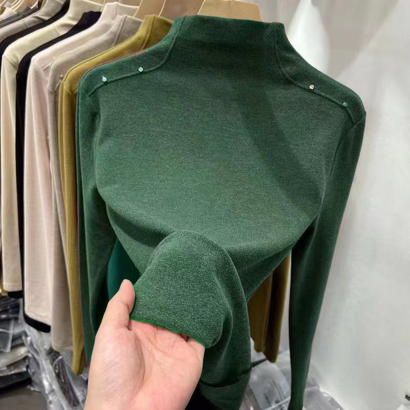 德绒半高领长袖T恤女秋冬季保暖磨毛内搭打底衫修身显瘦百搭上衣,淘宝优惠券,粉丝福利购,淘宝优惠卷