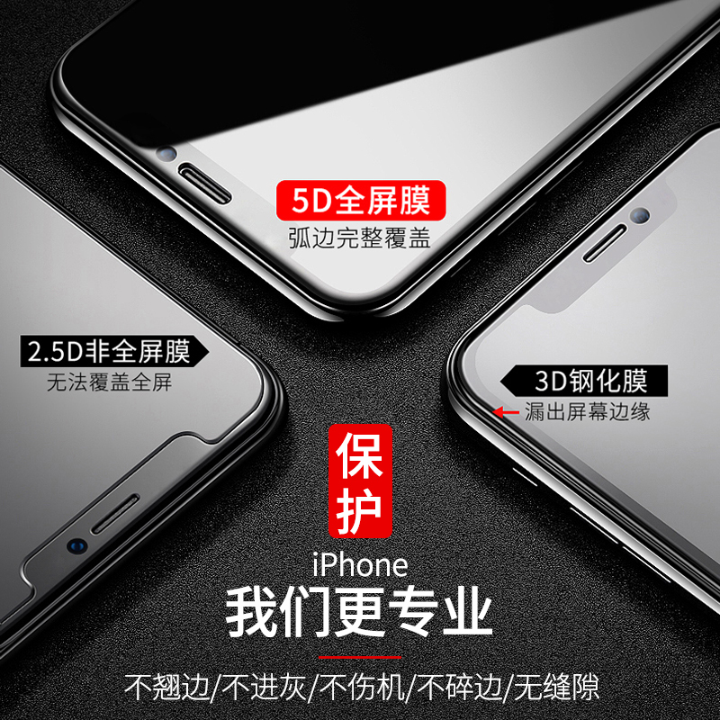 iPhonexsmax钢化膜苹果xs手机膜全屏覆盖苹果Xmax贴膜5D防指纹 - 图1