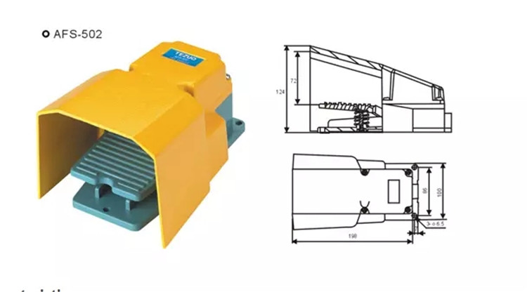 TEZUO特佐 带保护罩脚踏开关 AFS-502 TFS-502 微动开关 250V 15A - 图0