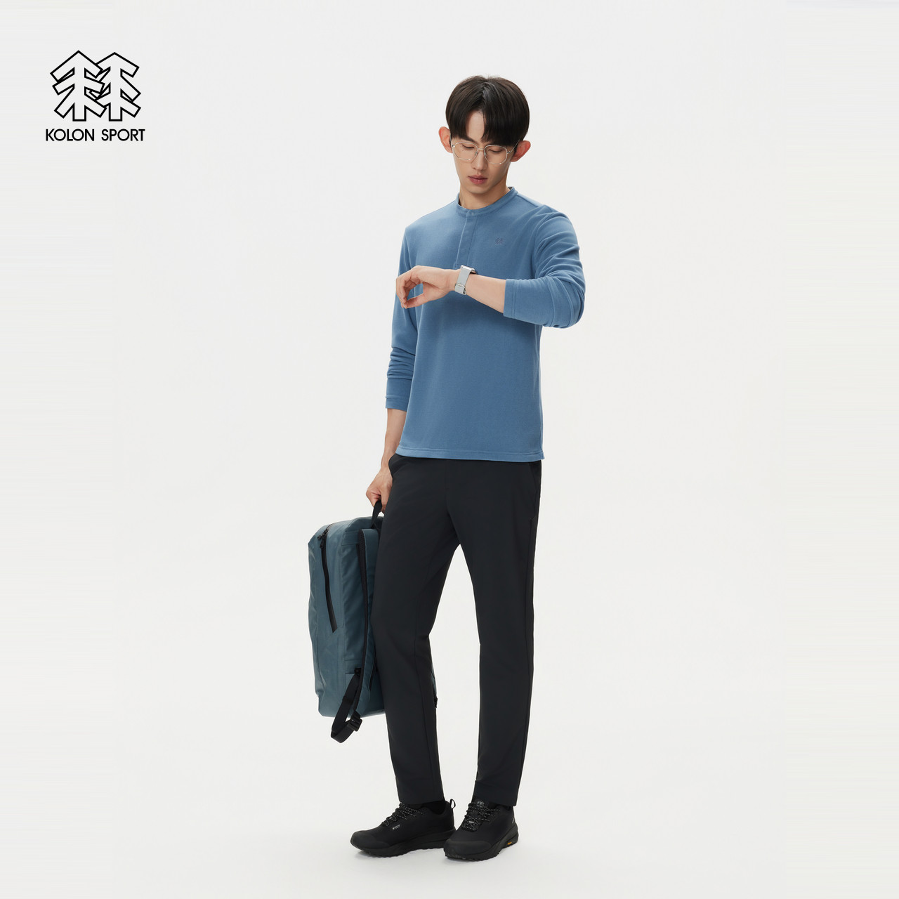 KOLON SPORT可隆户外休闲衣保暖男士POLARTEC抓绒长袖T恤,淘宝优惠券,粉丝福利购,淘宝优惠卷