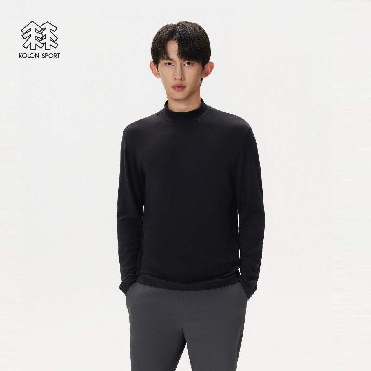 KOLON SPORT可隆户外休闲衣冬户外男士高领内搭仿羊绒长袖T恤,淘宝优惠券,粉丝福利购,淘宝优惠卷