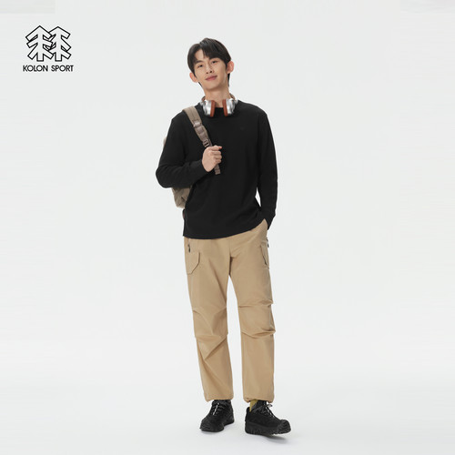 KOLON SPORT可隆户外休闲衣防晒UPF50+男女同款华夫格长袖T恤 - 图2