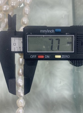 天然淡水珍珠 7~8mm 大两面光 有纹 项链戒指手链吊坠手工配件