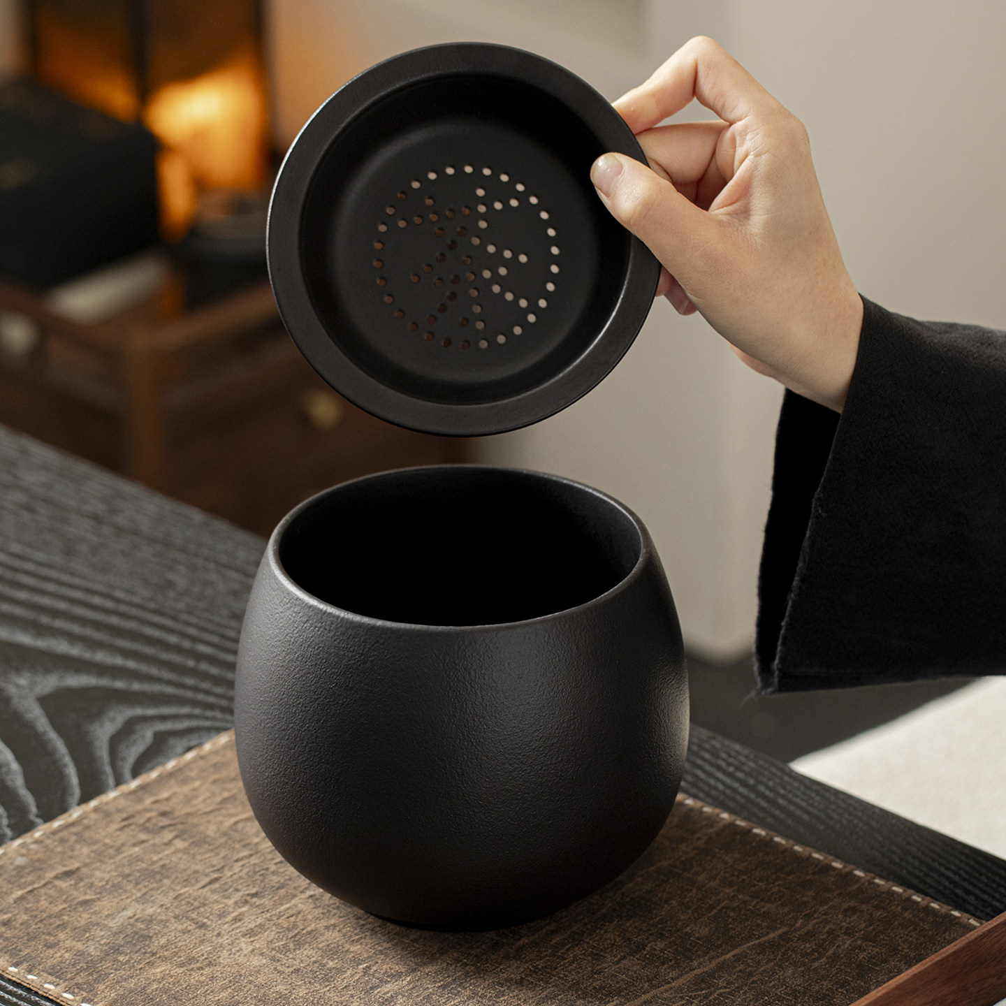 Chinese household ceramic tea dregs jar large and small water bowl construction water waste water bucket Kungfu tea ceremony accessories tea jar cup wash