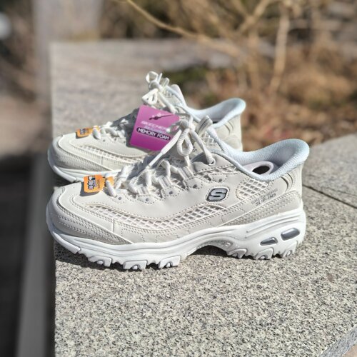 skechers斯凯奇2026年新夏女闪穿薄网面老爹鞋奶茶白熊猫鞋150868 - 图1