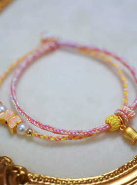 细款彩色可穿饰品八股手绳清新