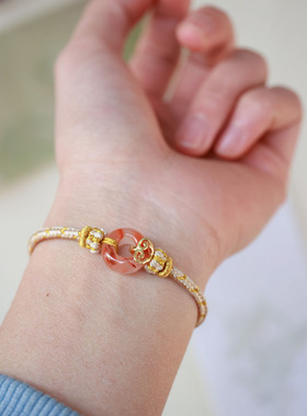 女冰飘南红玛瑙手绳可穿珠