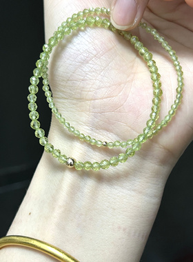切面橄榄石细手链爆闪手链