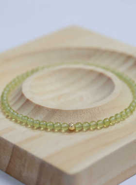 天然橄榄石3mm极细手链小清新