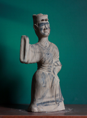 仿古陶器汉俑人物摆件汉代庖厨俑抚琴俑展厅影视剧摆设陶俑老物件