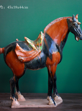 唐三彩陶瓷马摆件酒店民宿装饰品