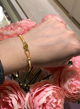 周大福蛇年半镯半链灵蛇黄金手镯