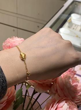 ING系列AB链拉丝爱心黄金手链女