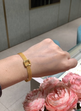 流金岁月系列手表带足金黄金手链