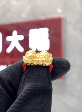 周大福花生蛇猴三合黄金转运珠