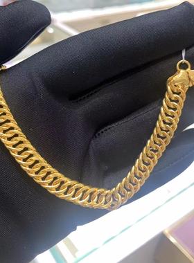 周大福环环相扣足金黄金马鞭链