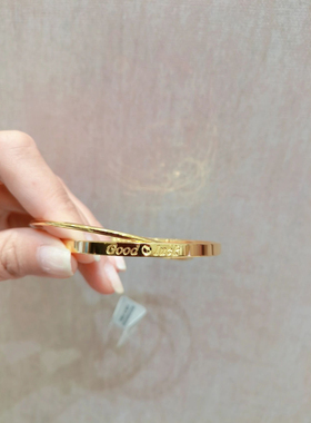 周大福光面Goodluck双环手镯