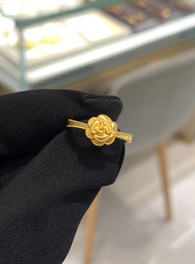 周大福花月佳期蔷薇花黄金戒指女