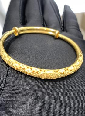 周大福祥云福字足金手镯