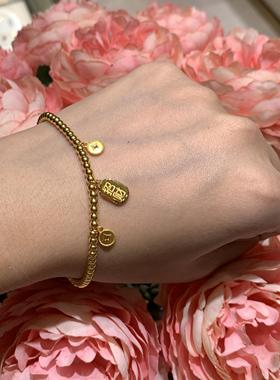 周大福招财纳福金珠转运金珠手链