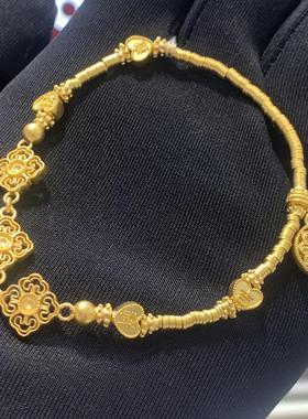 周大福祥云莲莲黄金手链