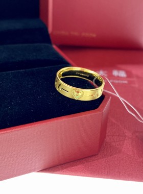 周大福爱心戒指足金指环