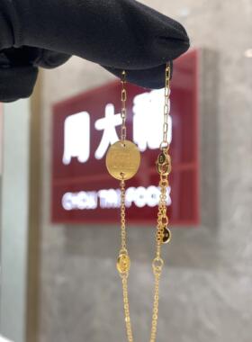 周大福好运椭圆牌足金黄金手链