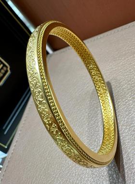 周大福一路生花足金黄金手镯