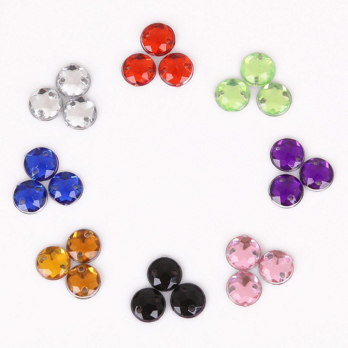 6-20mm双孔平底亚克力手缝钻缝衣服钻圆形diy水钻材料包服装辅料,淘宝优惠券,粉丝福利购,淘宝优惠卷