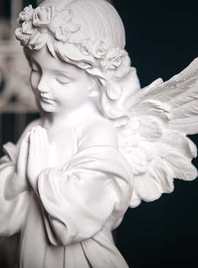 北欧天使手工女孩雕塑创意家居桌面神龛装饰品摆件