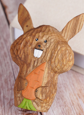 木制小花瓶ins风可爱摆件客厅装饰品插花家居摆设木制工艺品