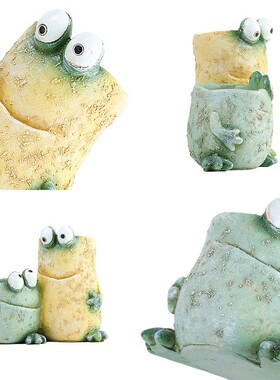 解压青蛙表情树脂工艺品创意搞怪青蛙款表情多肉家居庭院花盆摆件
