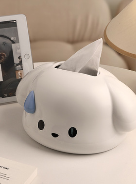 无语小狗创意桌面纸巾盒可爱风家居装饰抽纸盒陶瓷纸巾盒摆件