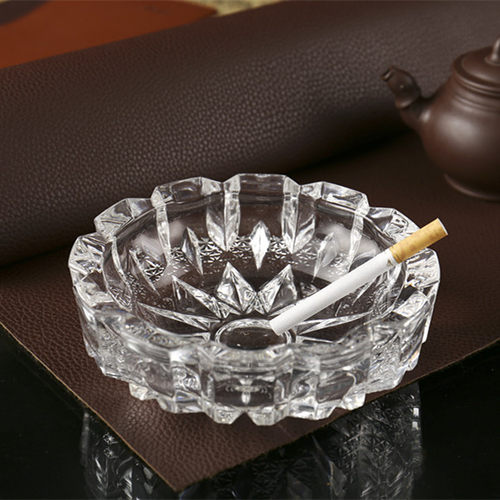 时尚精致大号玻璃烟灰缸装饰烟缸透明加厚家用KTV创意烟灰缸 包邮 - 图2