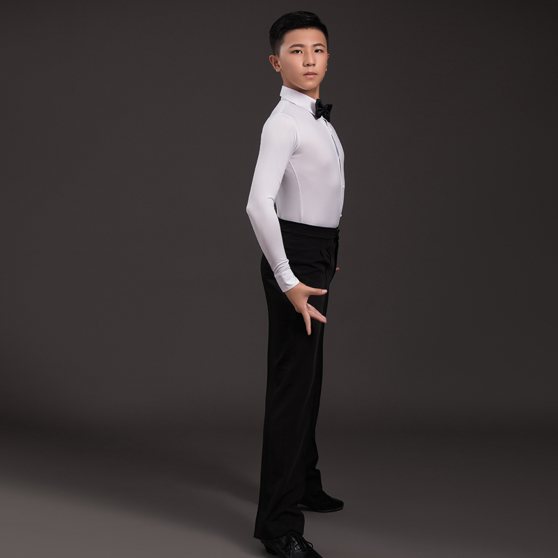 乐雅池拉丁舞服装儿童男新款拉丁规定服男孩舞蹈练功服男童比赛服 - 图1