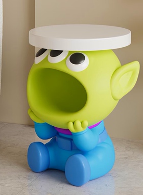 三眼仔边几客厅摆件卡通收纳茶几床头柜软装饰品乔迁礼物生日礼物