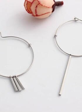 饰品电镀黄铜圈型耳环20/25mm 手工不对称耳钉女