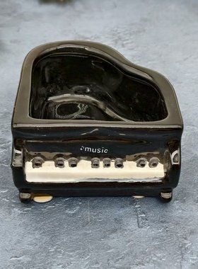 外贸出口钢琴造型陶瓷存钱罐/收纳盒/笔筒 琴行装饰摆件生日礼物