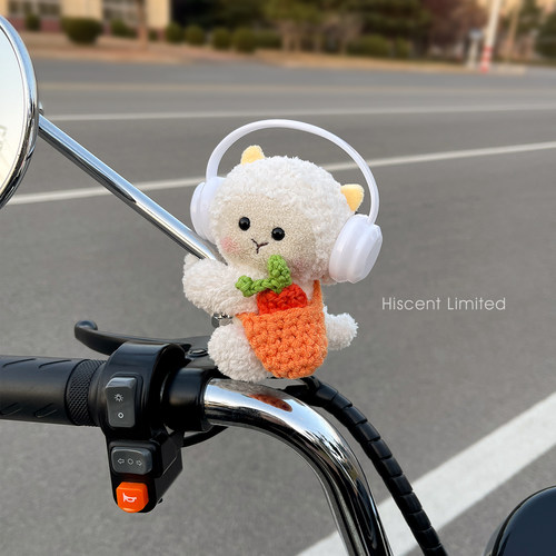 电动车装饰小配件卡通可爱电瓶车摩托车后视镜防盗玩偶公仔挂件女 - 图2