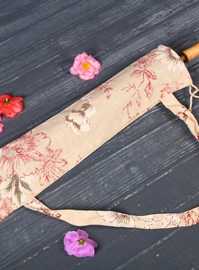 油纸伞女古风束口棉布手工麻布袋