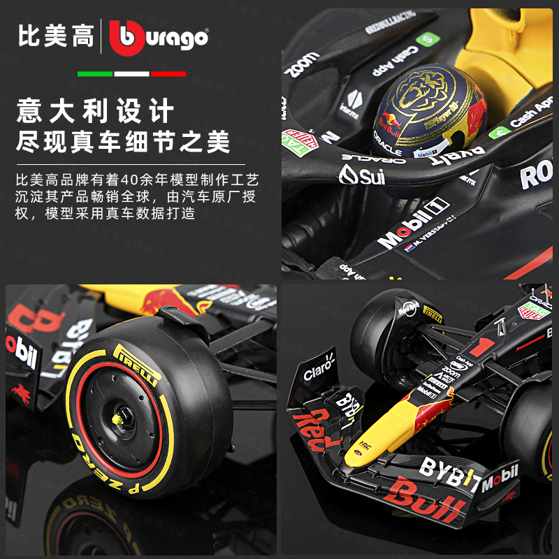 比美高1:24红牛RB19 F1模型方程式赛车仿真合金收藏Redbull 2023 - 图2